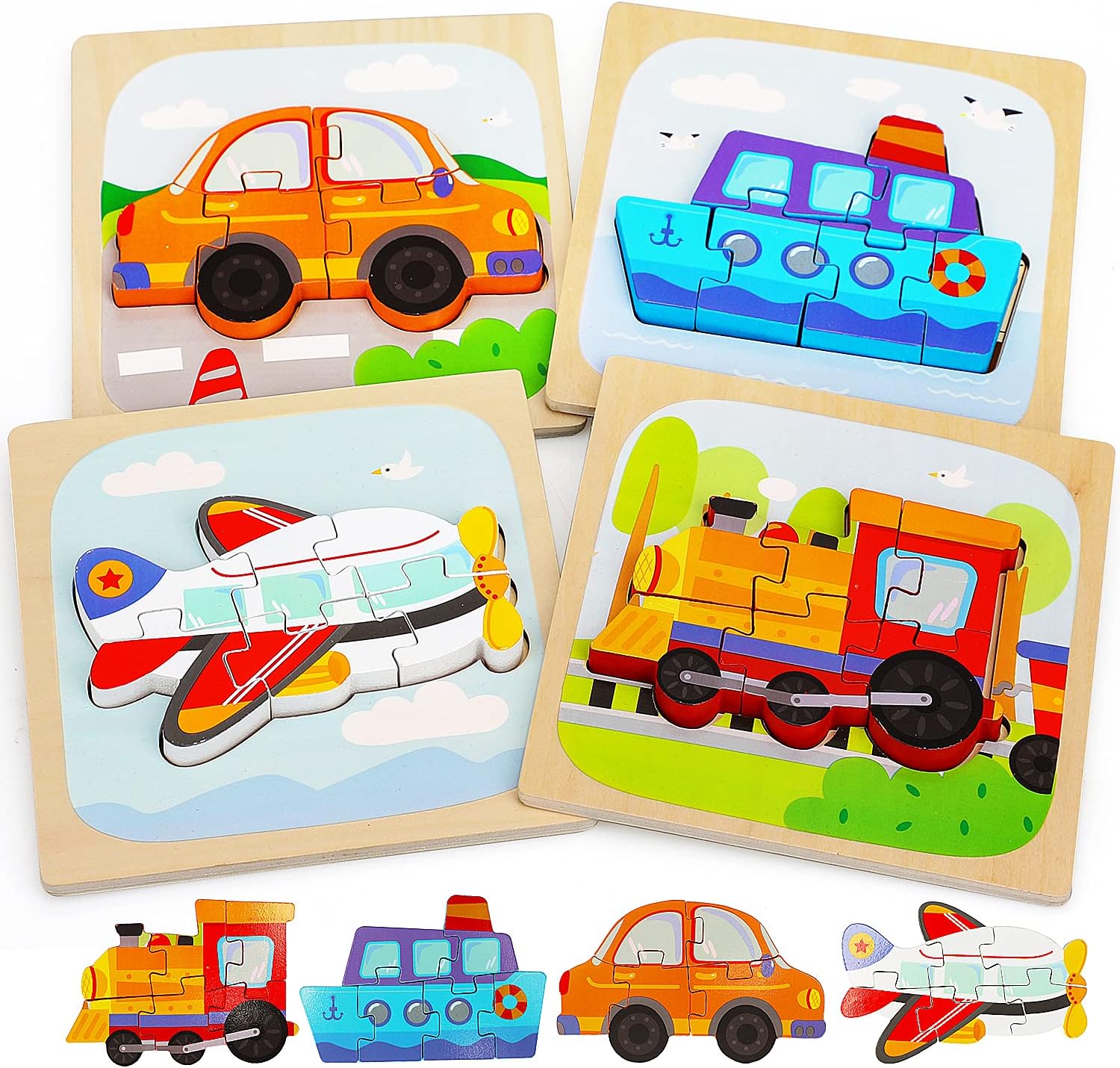 Vehicles Puzzles - Educational Toy Set