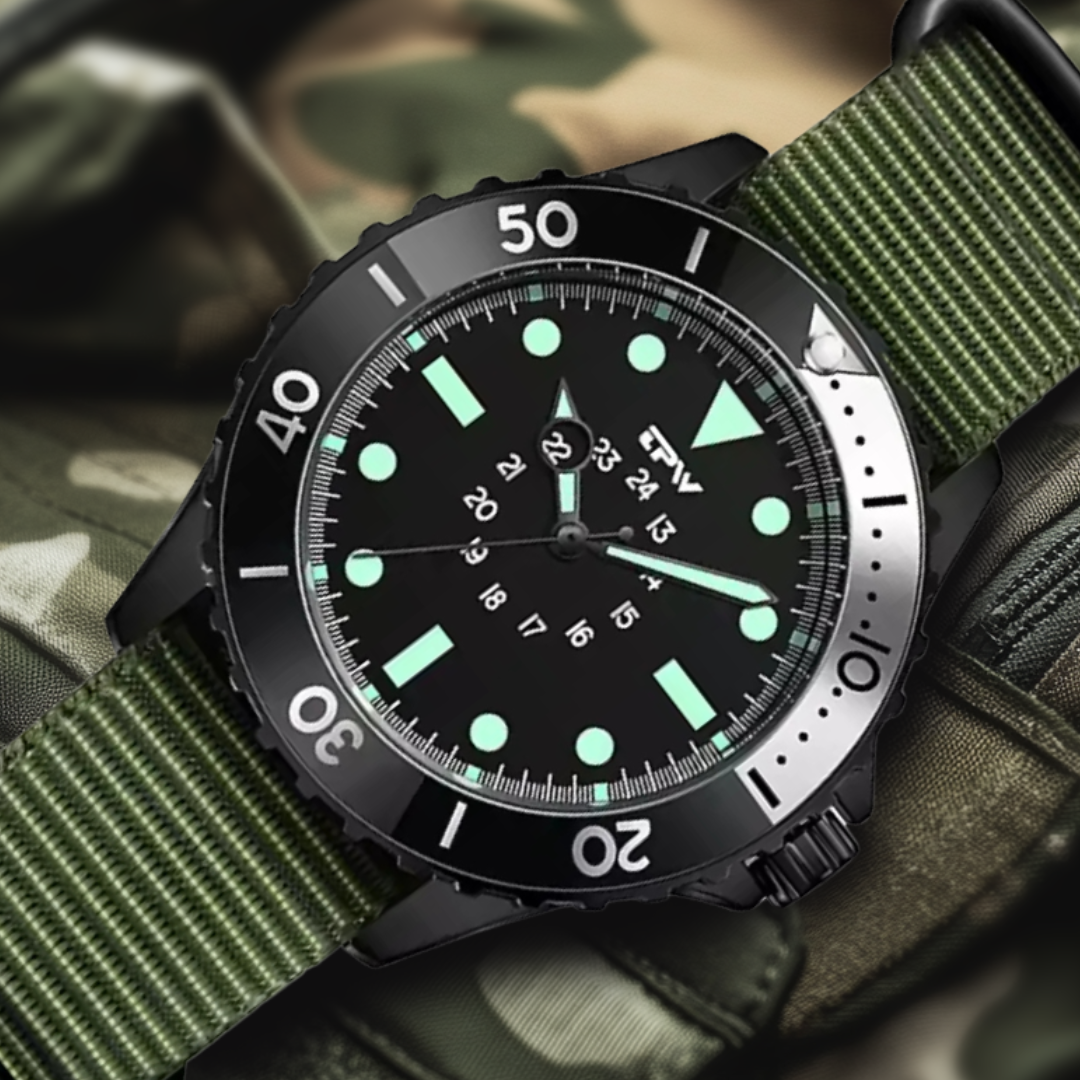 Waterproof Tactical Field Watch in Diver Style