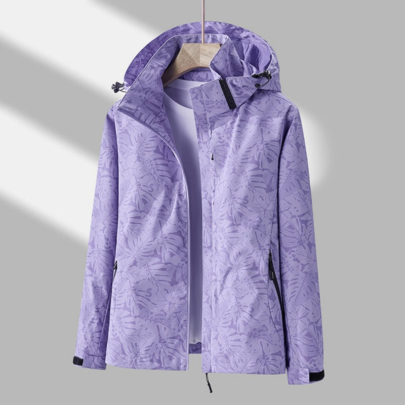 Waterproof and windproof jacket with hood for women - Olda
