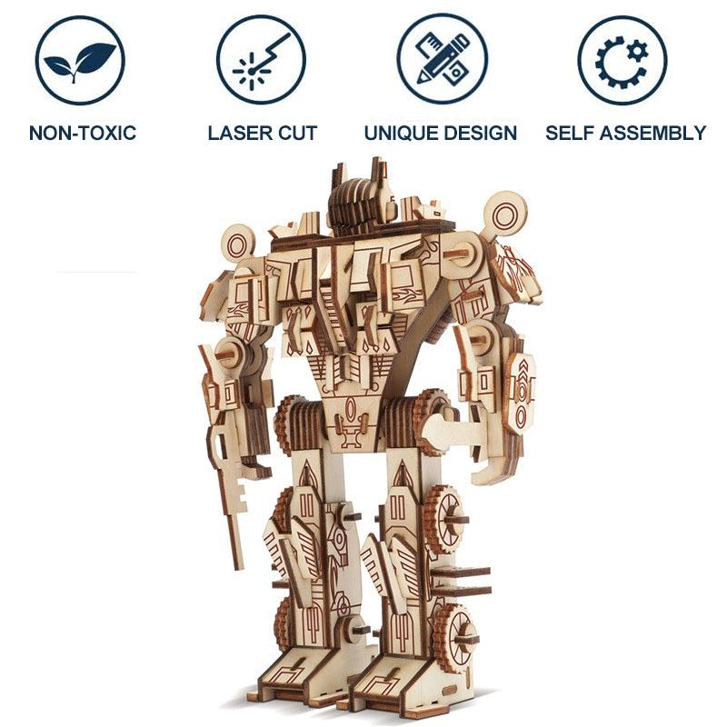 WoodCraft - Wooden 3D Puzzle and Construction Set for Adults