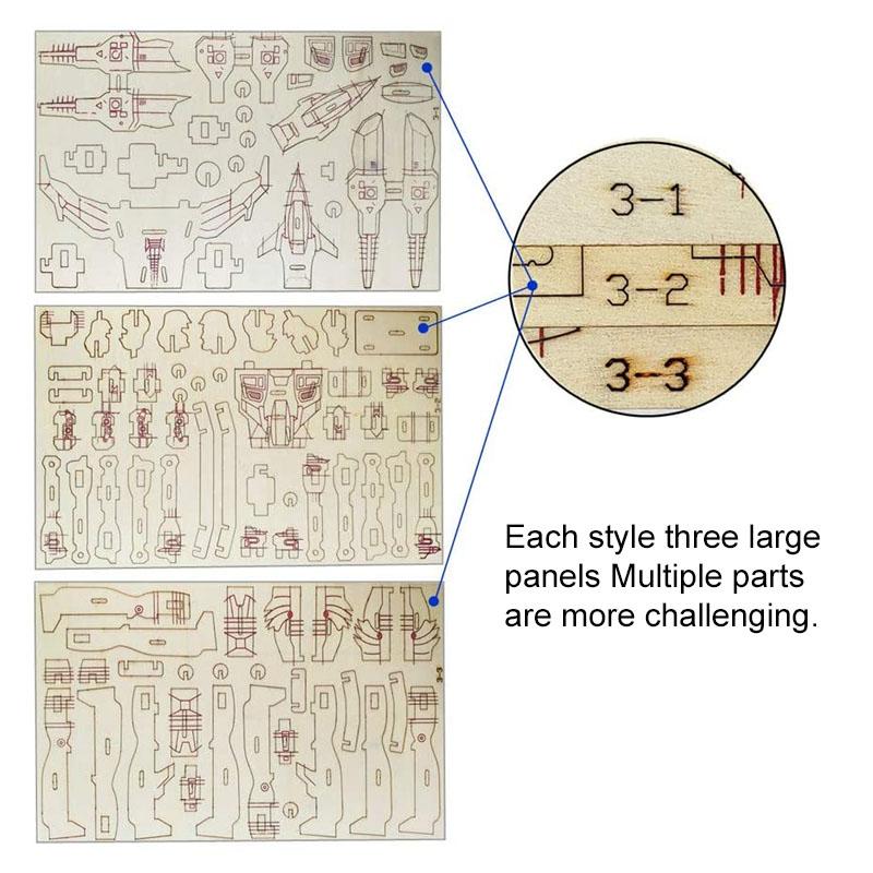 WoodCraft - Wooden 3D Puzzle and Construction Set for Adults