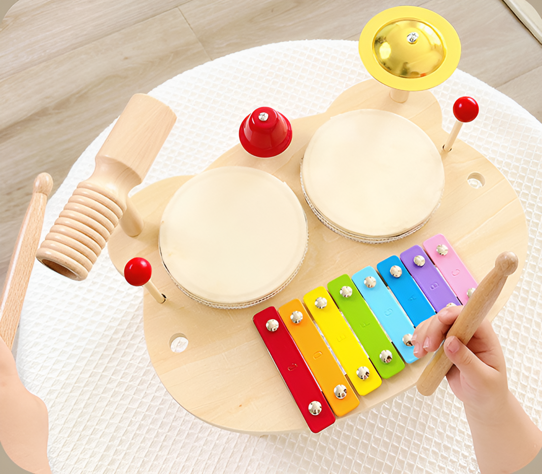 Wooden Drum Kit - Musical Play and Creativity