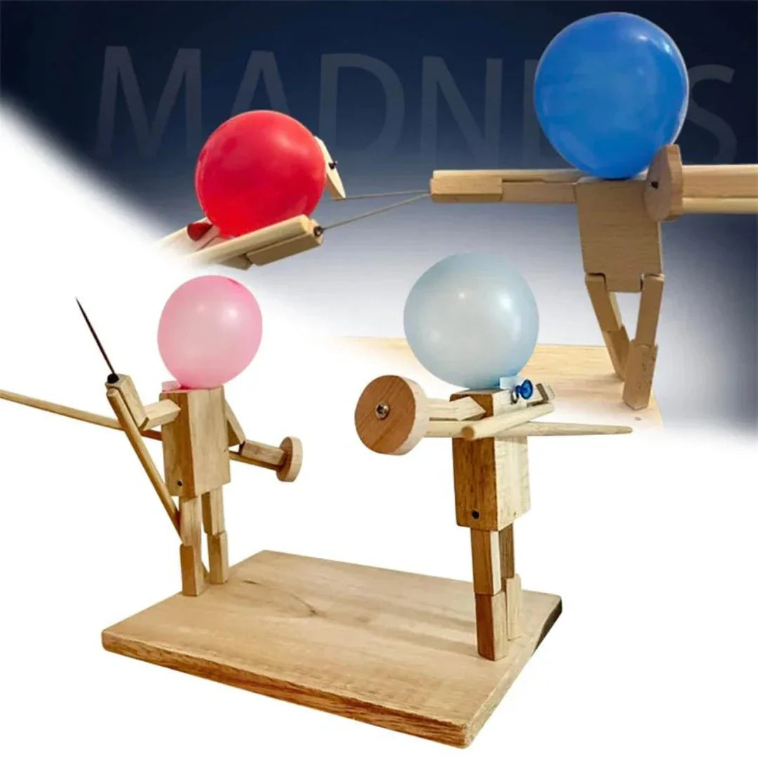 Wooden Dueling Dolls - Handmade Educational Game for Children