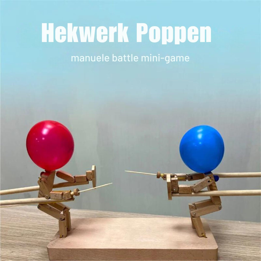 Wooden Dueling Dolls - Handmade Educational Game for Children