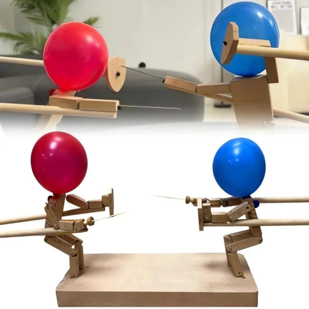 Wooden Dueling Dolls - Handmade Educational Game for Children