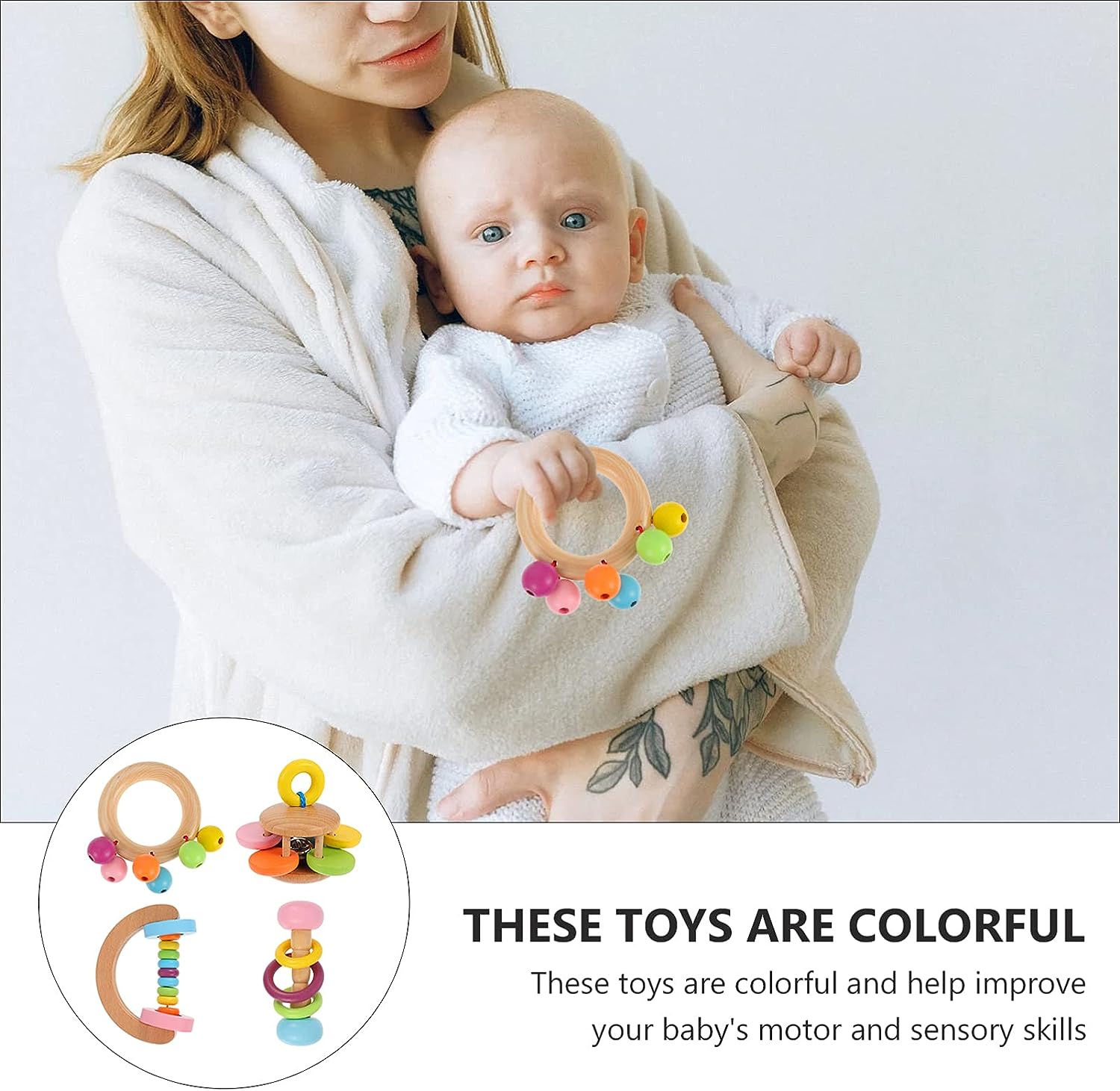 Wooden Rattles - Strengthens Senses and Skills