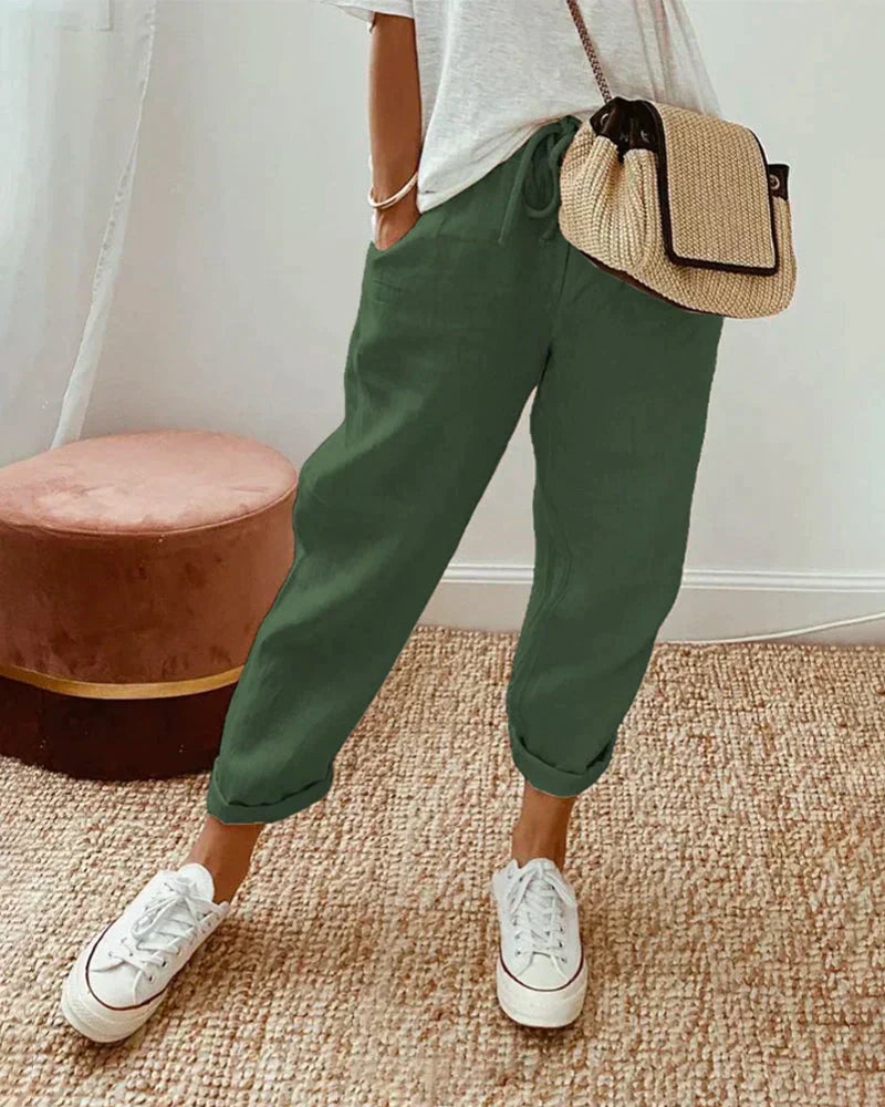 Yanna - Casual Linen Trousers for Women