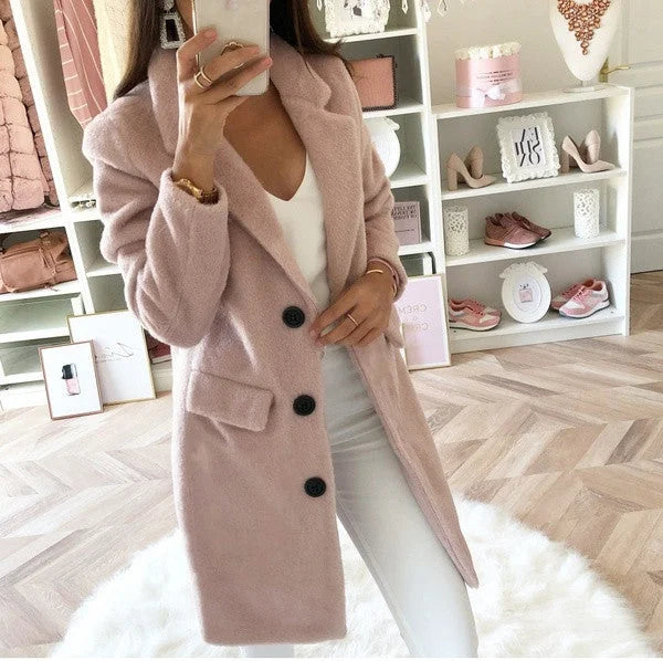 Yulianna – Solid Colour with Collar, Long Coat