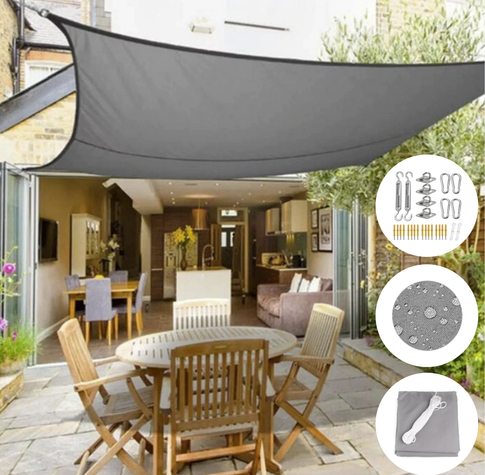 Zarreti Luxe Shade Sail | Water-Repellent & Protective, Decorative for Your Balcony or Terrace!