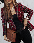 Zepia - Checked women's blazer with flap pockets