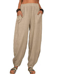 Zinzi - Casual Harem Trousers Made from Cotton and Linen