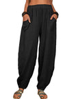 Zinzi - Casual Harem Trousers Made from Cotton and Linen