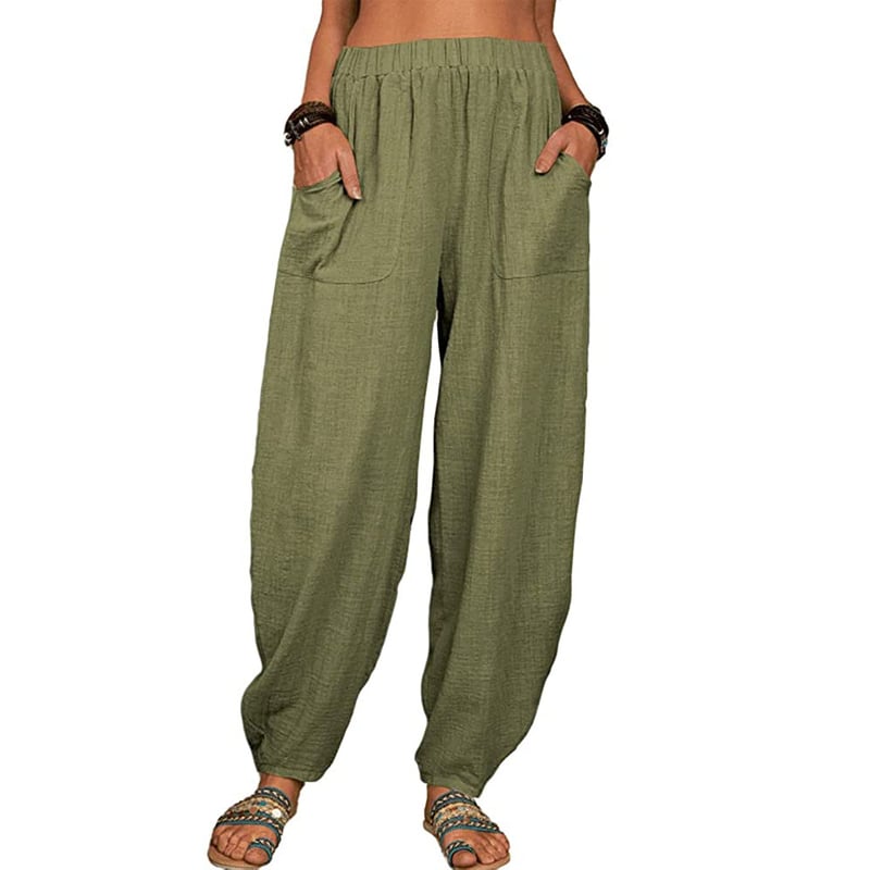 Zinzi - Casual Harem Trousers Made from Cotton and Linen