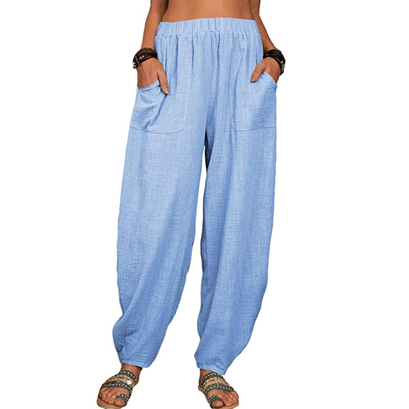 Zinzi - Casual Harem Trousers Made from Cotton and Linen