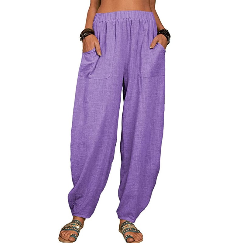 Zinzi - Casual Harem Trousers Made from Cotton and Linen