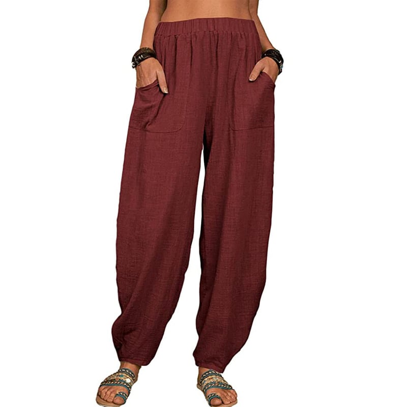 Zinzi - Casual Harem Trousers Made from Cotton and Linen