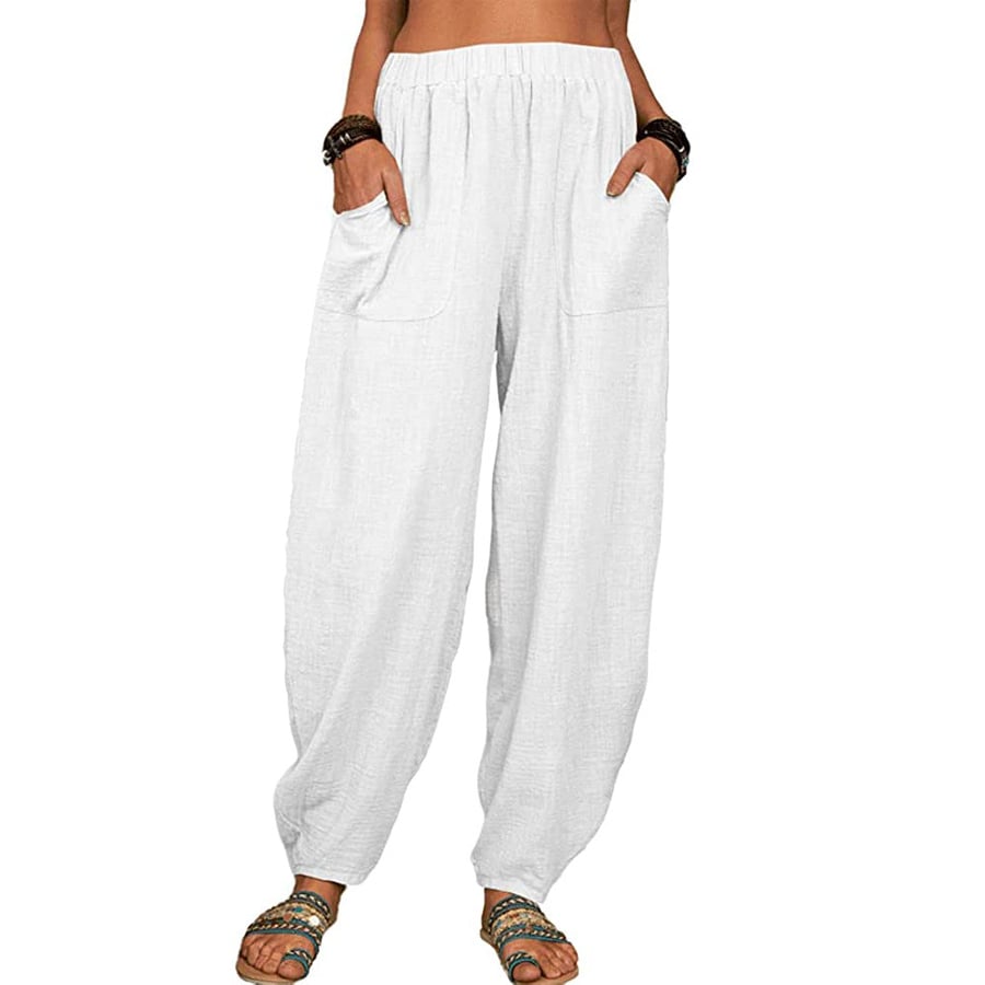 Zinzi - Casual Harem Trousers Made from Cotton and Linen