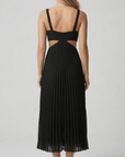 Alana Pleated Cut-Out Midi Dress