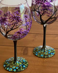 TreeScape – Four Seasons Hand-Painted Tree Wine Glasses