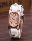 Vintage Leather Quartz Stone Ladies' Watch