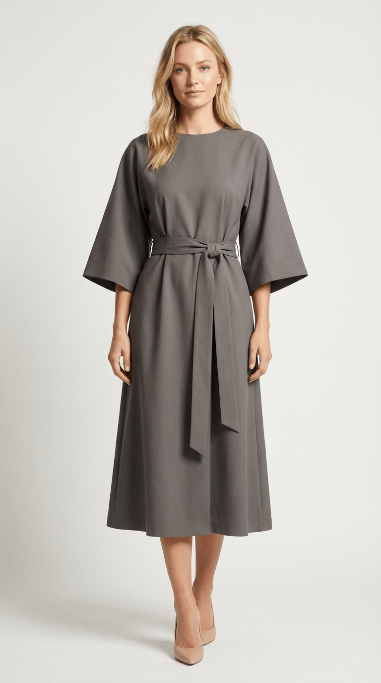 Elora Belted Midi Dress
