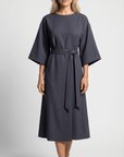 Elora Belted Midi Dress