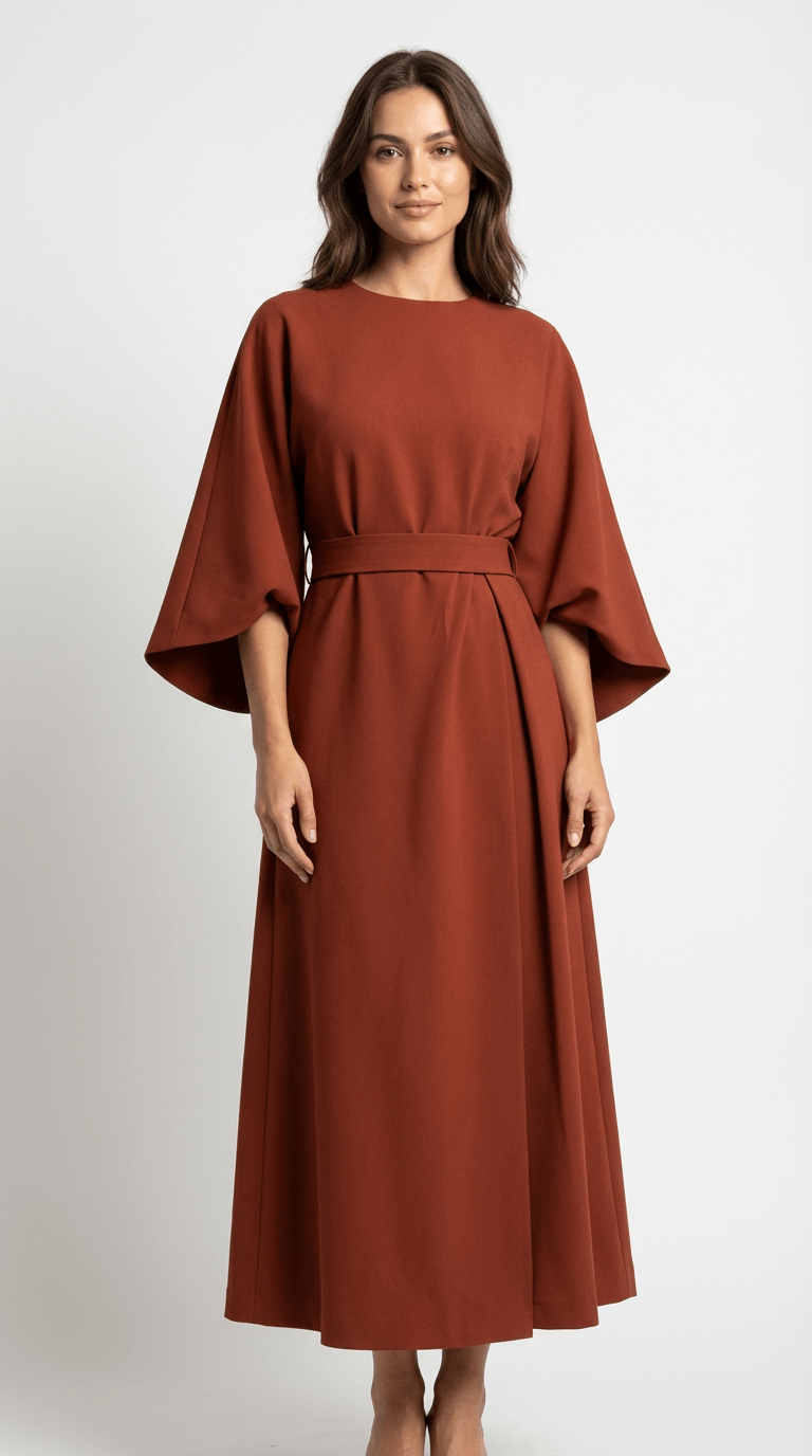 Elora Belted Midi Dress
