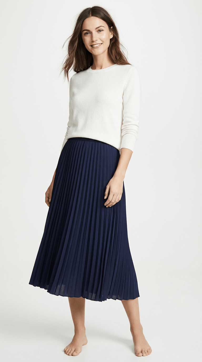 Grace Pleated Midi Skirt