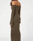 Adaline Kylie Off-Shoulder Ribbed Maxi Dress