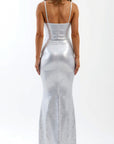 Evie Metallic Bodycon Maxi Dress