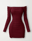 Adalyn Off-Shoulder Ruched Mini Dress