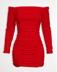 Adalyn Off-Shoulder Ruched Mini Dress